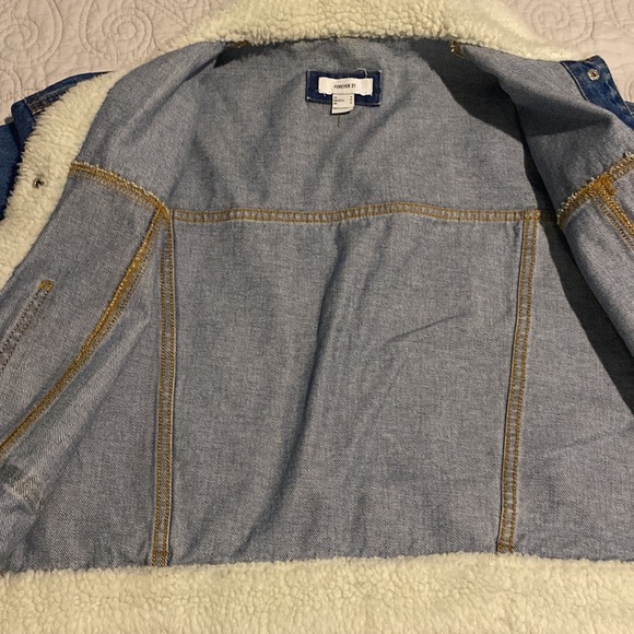 Forever 21 Denim Fur Jacket - Picture 9 of 10